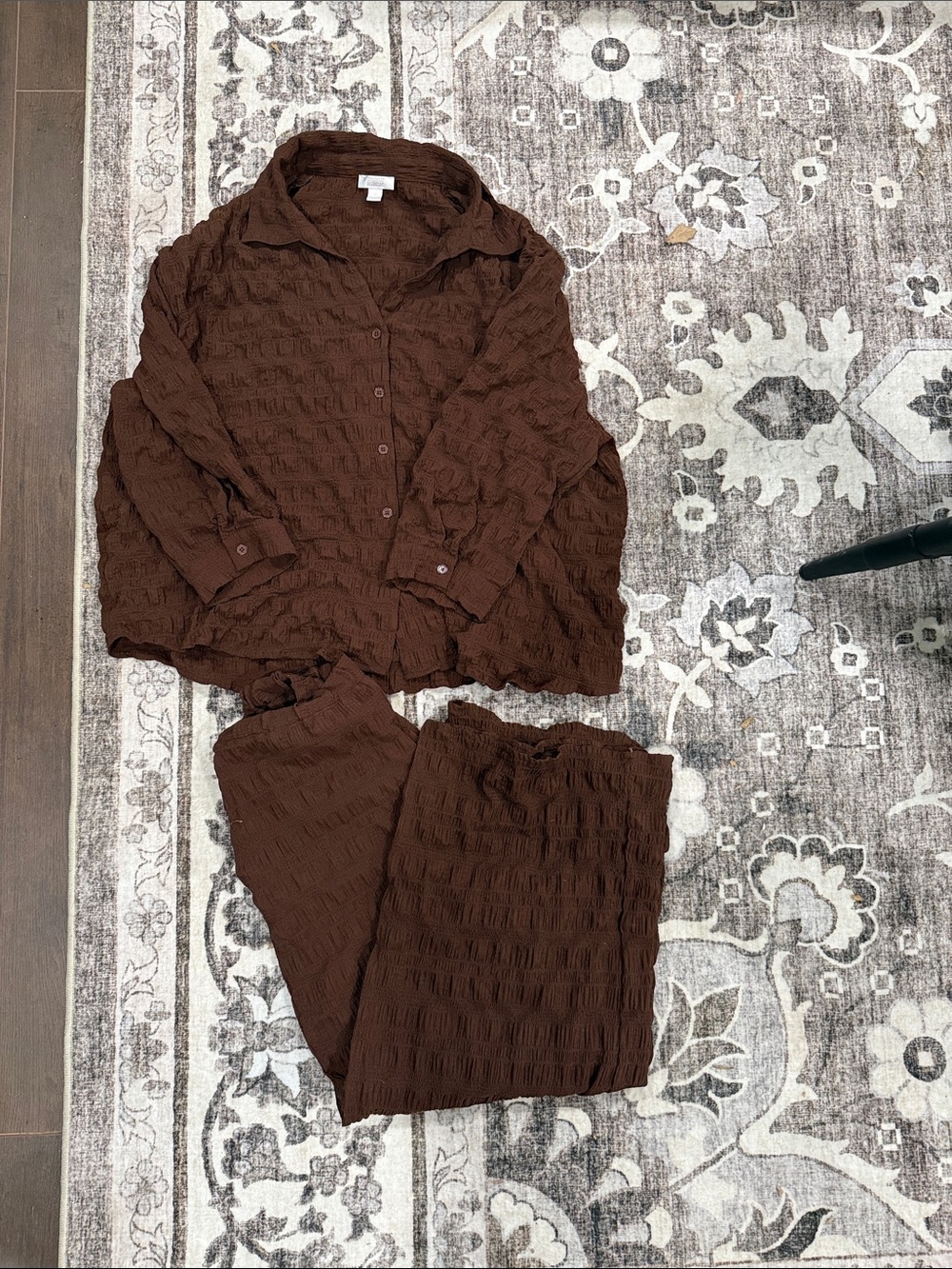 Nordstrom Rack Textured Two-Piece Set - Rich Brown